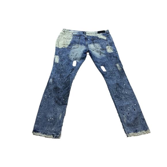 Another Hype Piece AHP Ripped Skinny Distressed Jeans Paint Splatter Mens 36x32 - Picture 10 of 12